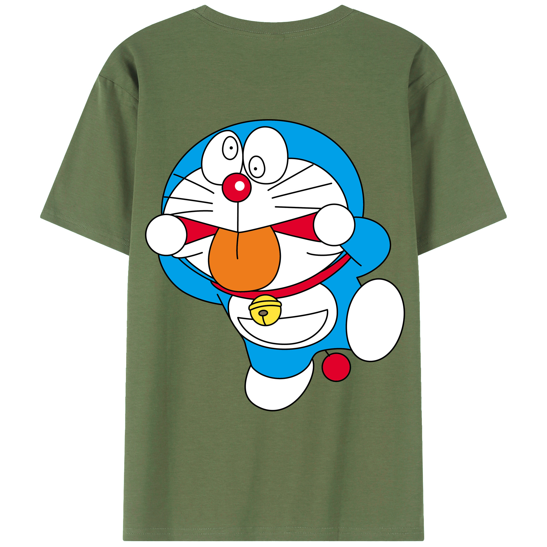 （画像用） ドラえもん Doraemon 綿100％ メンズ半袖Tシャツ（バックプリント） 通気性
